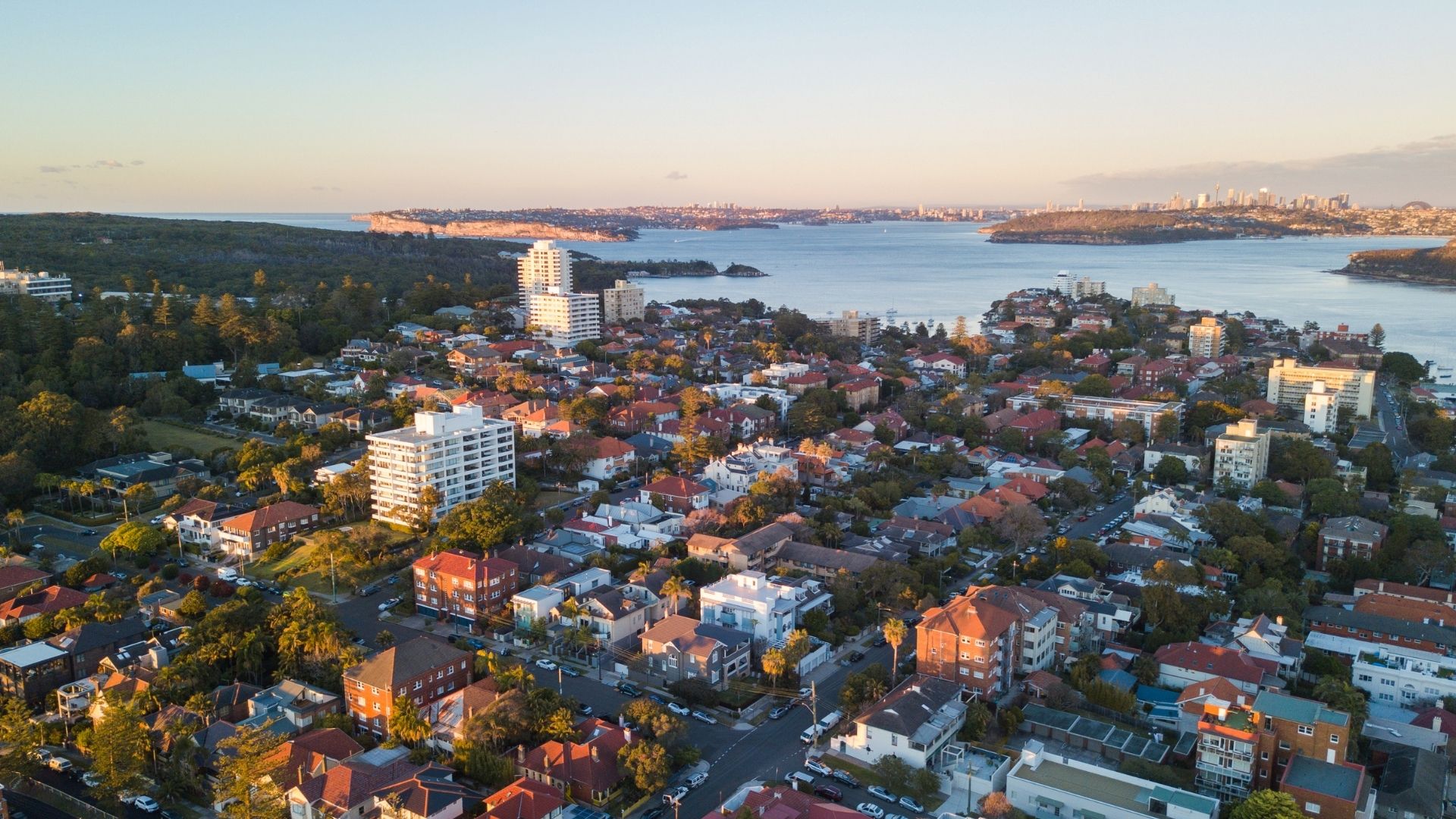Aerial of Sydney suburbs