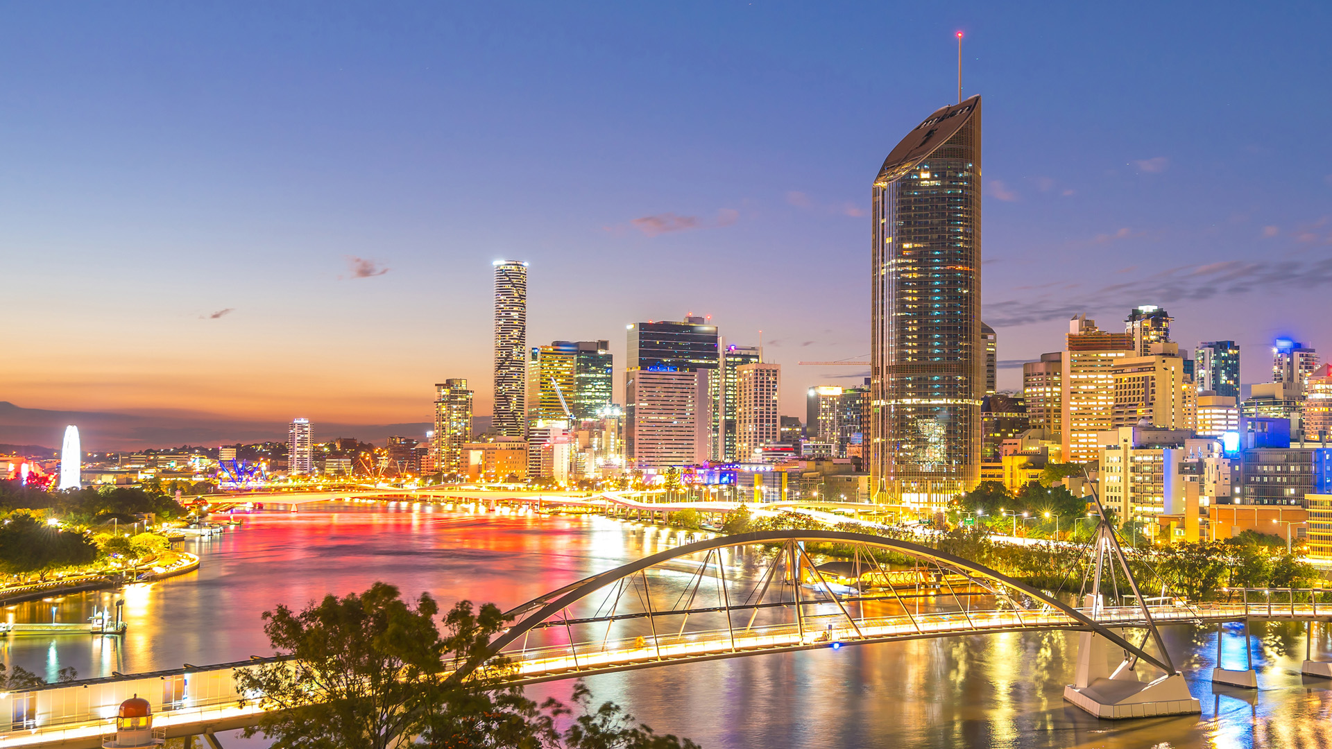 Brisbane city river at night