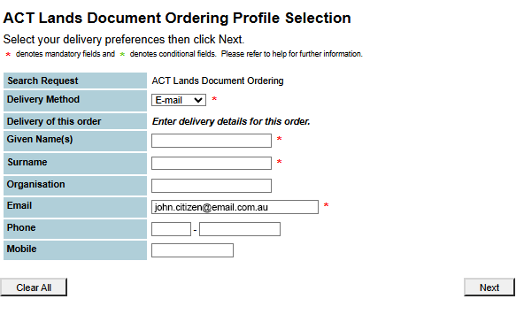 Screenshot of updated delivery details section