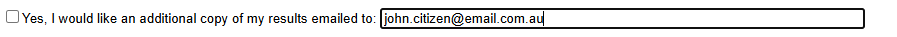Screenshot of the 'Email a copy' field
