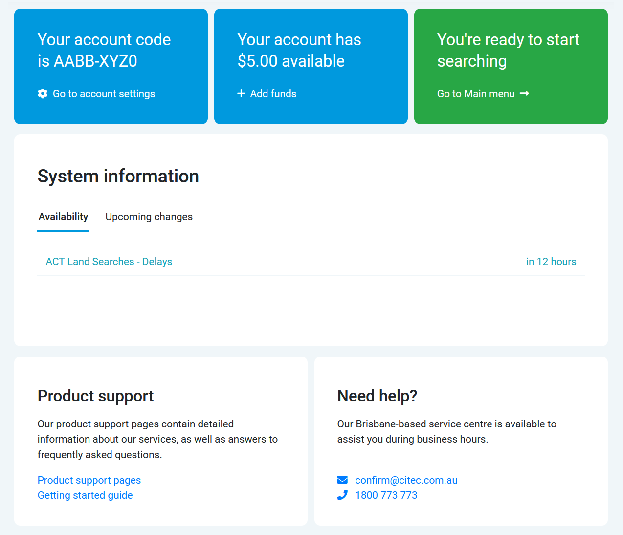 Screenshot - Welcome hub
